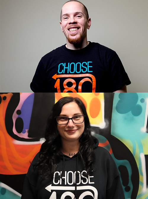 Sean Goode and Rebecca Thornton from Choose 180